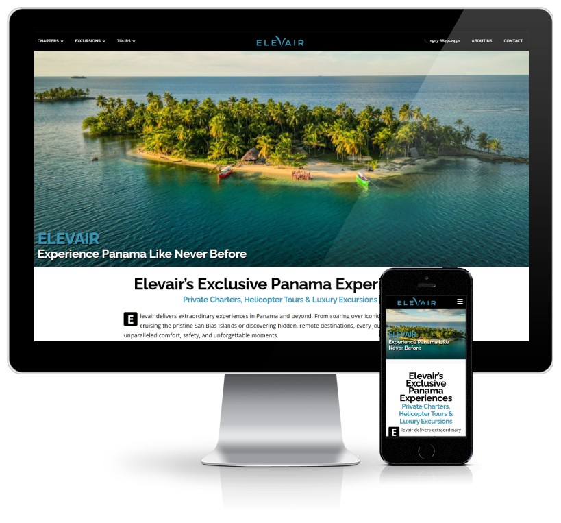 A website design for a airline and travel company.