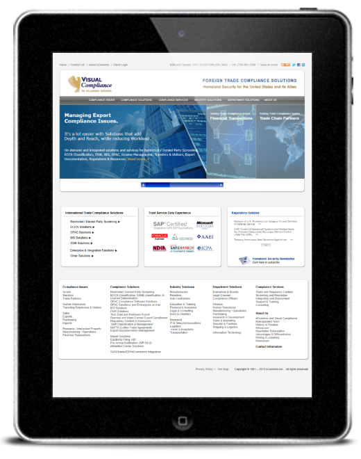 Client Study: Tech Marketing Services A tablet showing a tech company website.