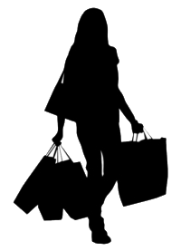 Digital Marketing E-Commerce & Retail Stores A silhouette of a shopper.