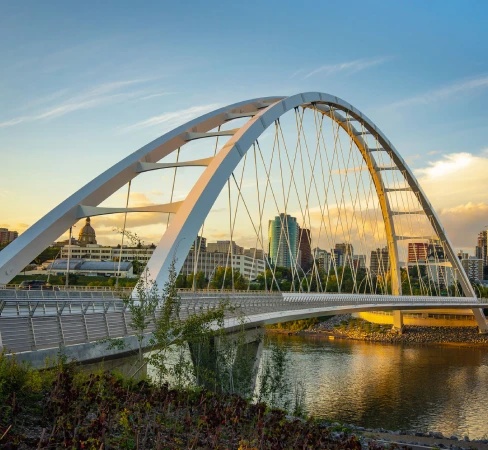 Edmonton Marketing Services A white bridge in Edmonton.