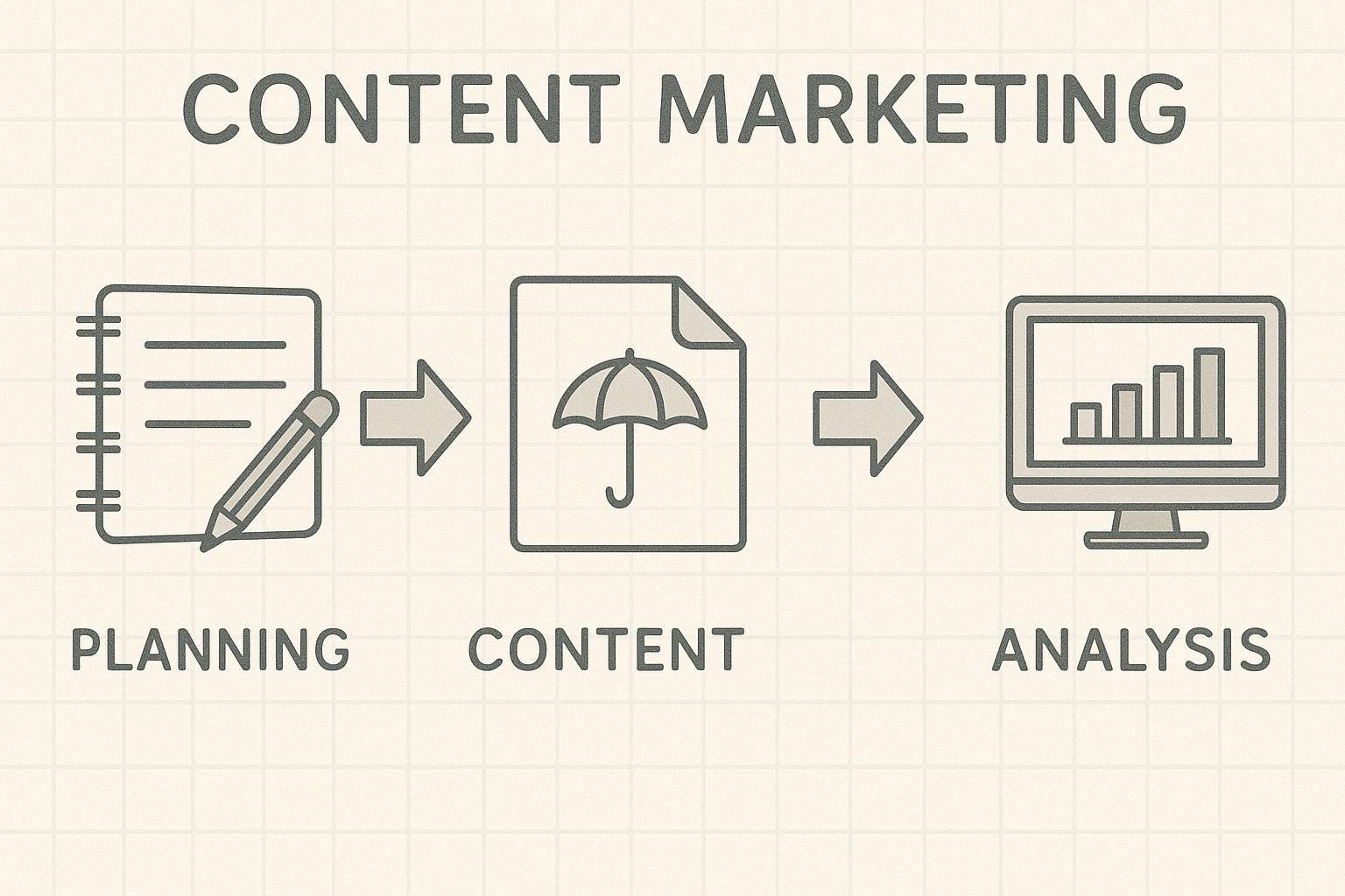 The service process of developing content for marketing purposes.