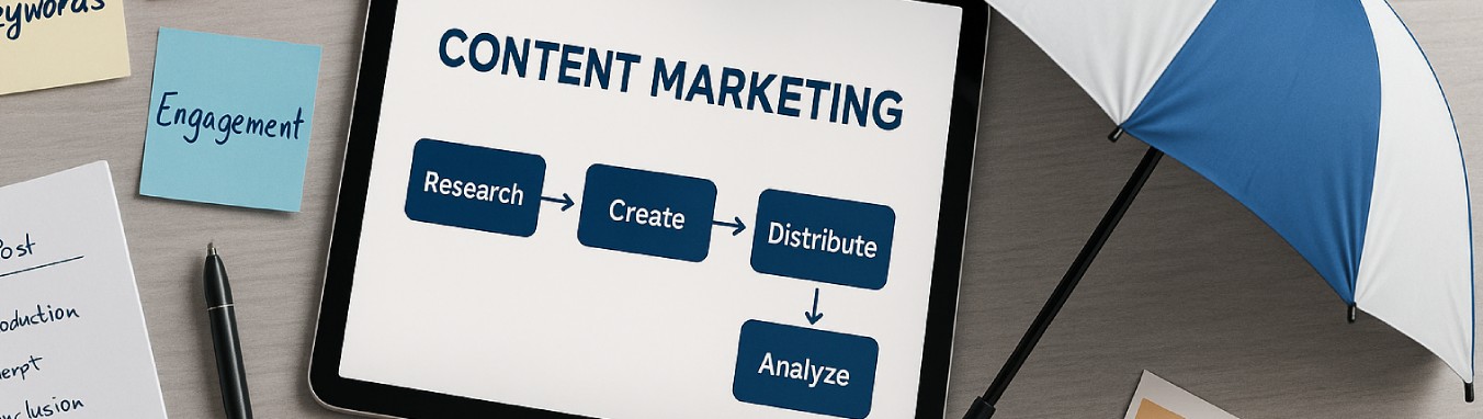 The content marketing process at Ombrella.