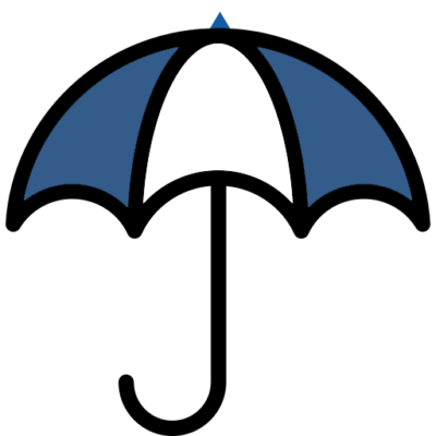 Ombrella Marketing Services An umbrella branded in Ombrella's colors symbolizing the company's marketing services.