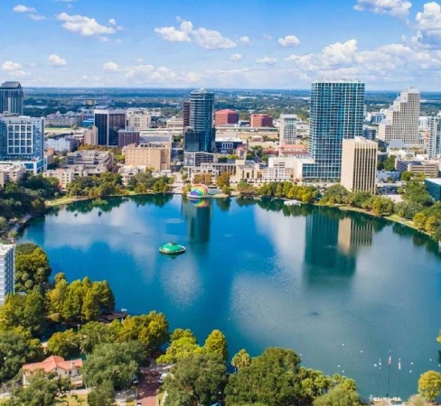 A lake located in Orlando, Florida.