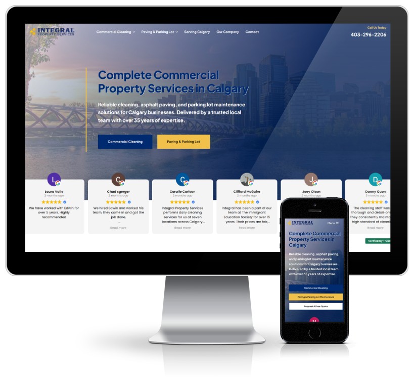 A website showing a asphalt paving contractor and property maintenance company.