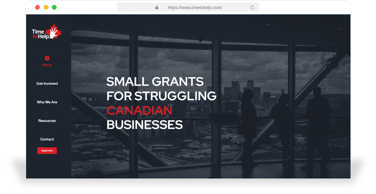 Time To Help A charity/not-for-profit website for an organization in Canada.
