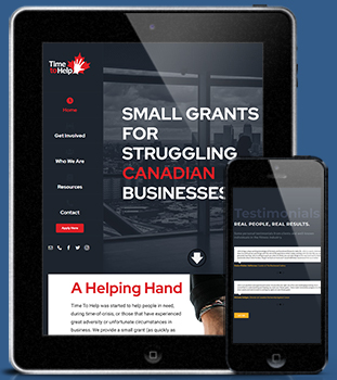 A tablet and cell phone showing a professional web design created by Ombrella.