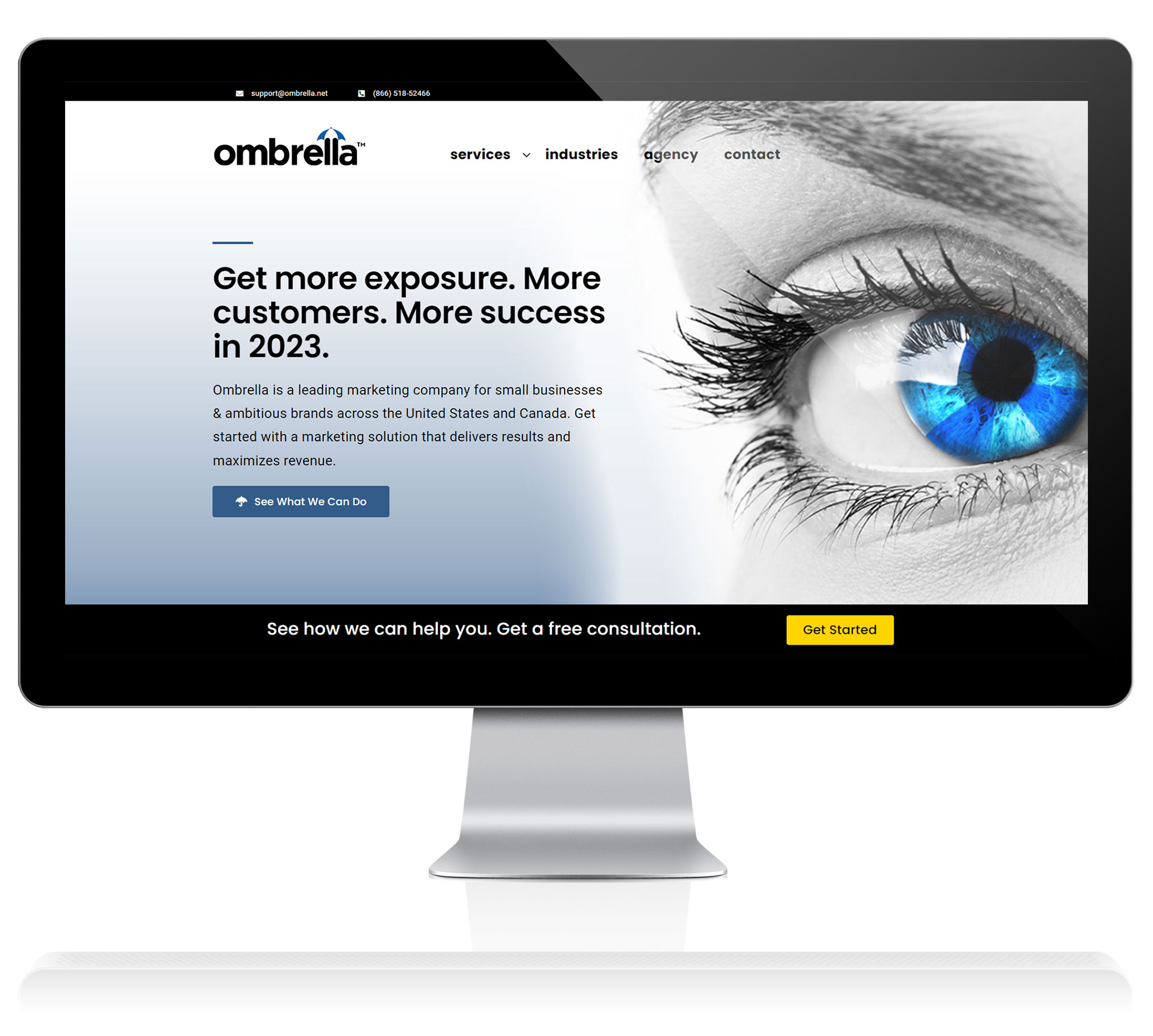 Ombrella Website Design Services Award winning website design services for businesses in the USA and Canada from our marketing agency Ombrella.
